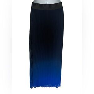 Express Ombré Blue Pleated Maxi Skirt, size XS NWOT